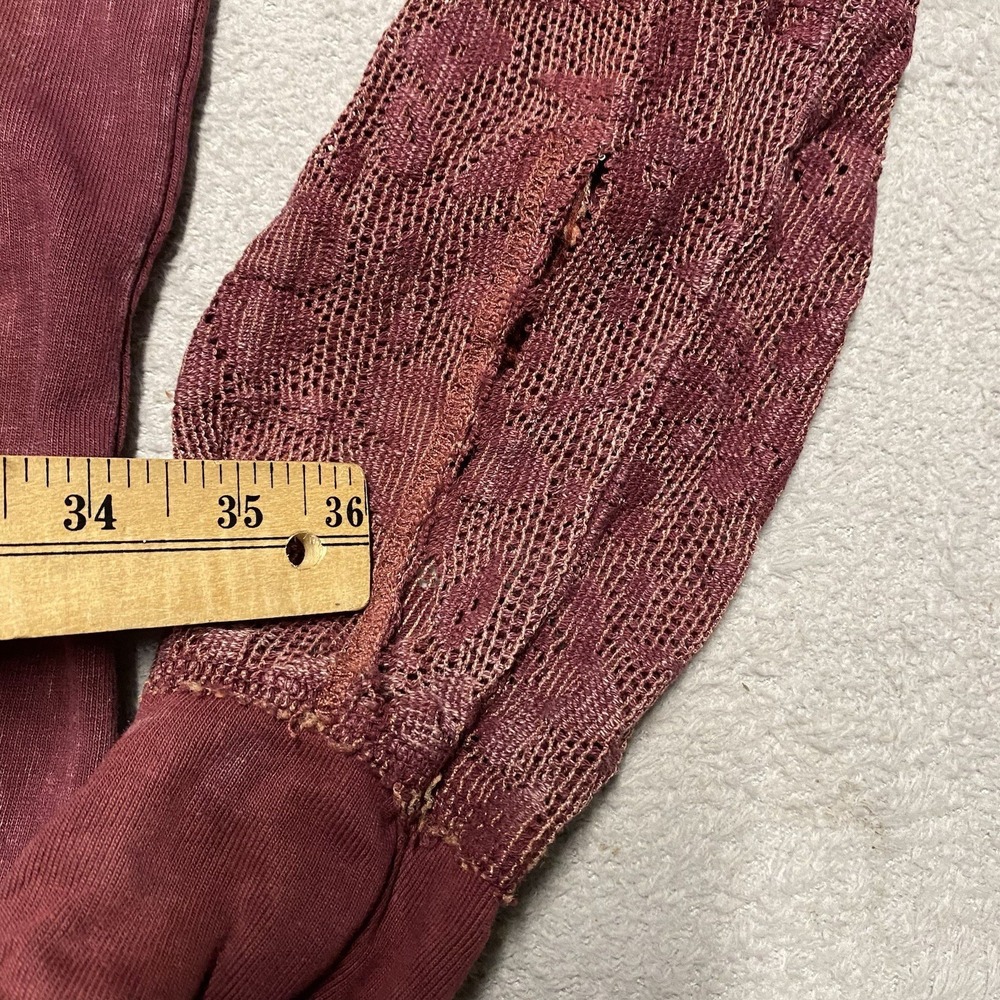 Affliction Hoodie Womens Large Maroon Lace V Neck Tie Y2K Skull Grunge Flaw Read - Picture 7 of 10